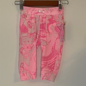 Cat & Jack Baby Girls Pink Fuzzy Jogger Pants | Size 12M